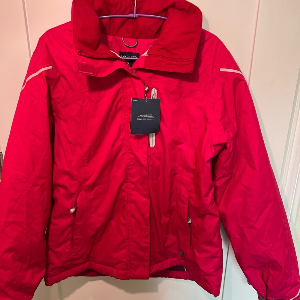 Lands' End Women's Ski Jacket Pink Size Medium Outdoors Cozy Jacket Wardrobe